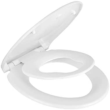 WC Sitz Family, Himimi Familien Toilettendeckel mit Magnetisch zu Befestigenden Kindersitz, Absenkautomatik, Verstellbares Scharnier, Quick-Release