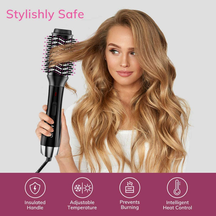 Haartrockner Warmluftbürste Multifunktions - 5-in-1 Heißluft Bürste , Föhn, Styler, Lockenwickler & Haarglätter Friseur Styling Ionenföhn Keramik