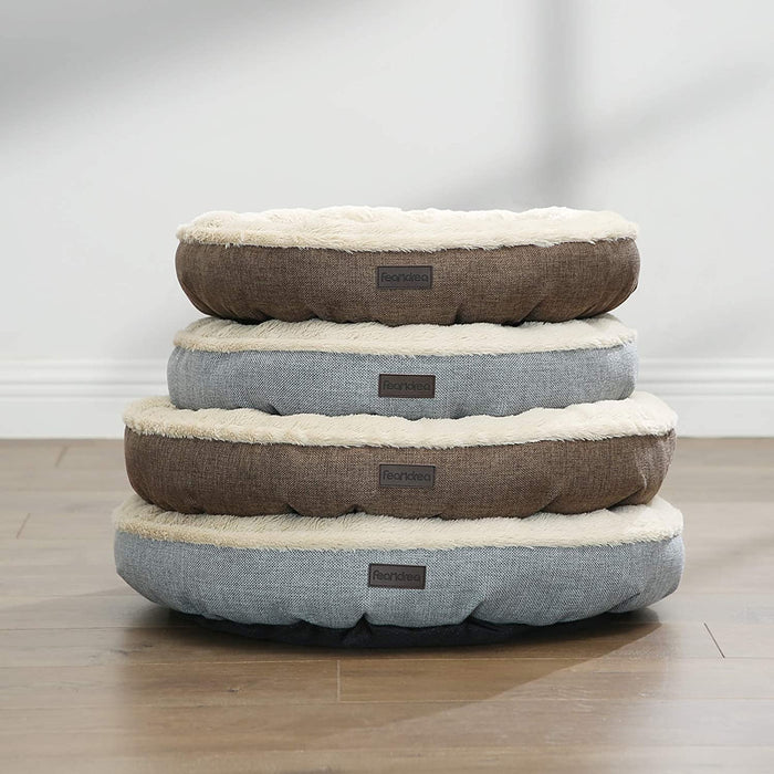Hundebett, Hundekorb, Katzenbett, Donut, rund, Ø 55 cm, braun