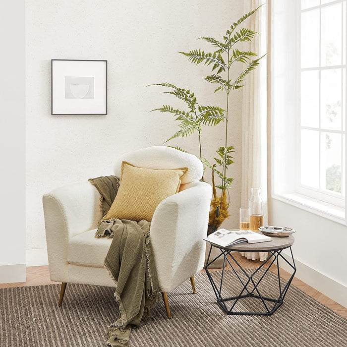 Couchtische, 2er Set, Beistelltische mit Korbfunktion, Satztisch, geometrisch, dekorativ, robust, Stahlrahmen, für Wohnzimmer, Greige-schwarz