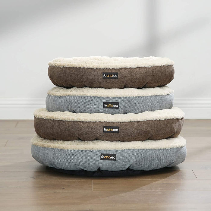 Hundebett, Hundekorb, Katzenbett, Donut, rund, Ø 55 cm, grau