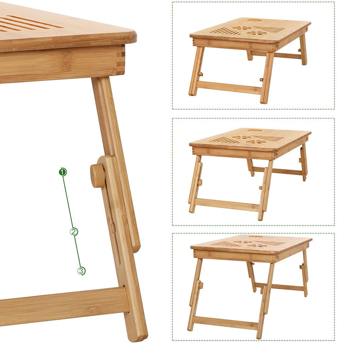 Laptoptisch Notebooktisch Betttisch Lapdesks für Lesen oder Frühstücks und Zeichentisch Laptops höhenverstellbar Faltbare 55 x 35 x 29 cm