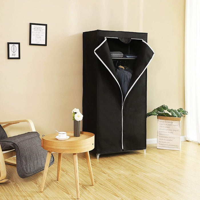 Stoffschrank, Kleiderschrank, Faltschrank mit Kleiderstange, Kleiderständer, Aufbewahrung für Taschen, Spielzeug, Schuhe, Schlafzimmer, Ankleidezimmer