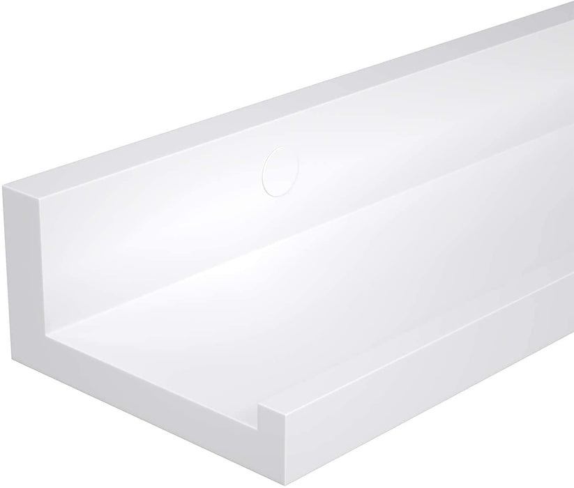 Wandregal, 2er Set, Schweberegale mit Hochglanzlackierung, 80 x 10 cm, Wandboard für Bilderrahmen und Bücher, Wohnzimmer, Schlafzimmer, Bad, Küche