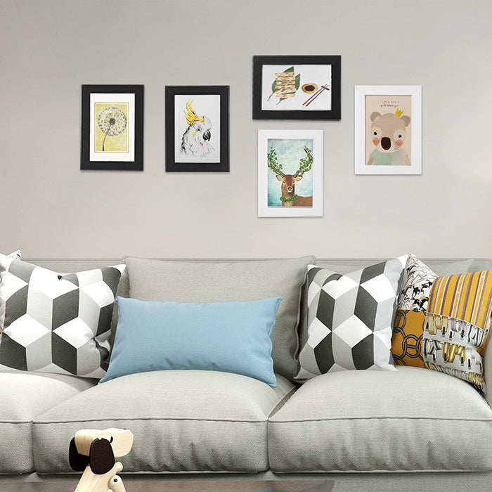 Bilderrahmen Set im 5er-Set, 10 x 15 cm, Fotorahmen mit Glasscheibe, Weihnachten, Rahmen Weiß