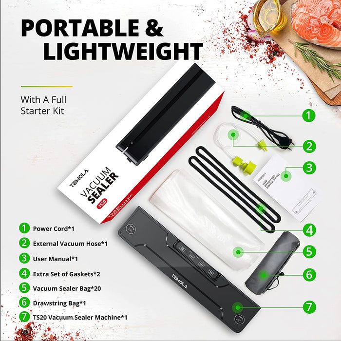 Vakuumiergerät, Vakuumierer für Lebensmittel, 5 in 1 Vakumierergerät hält Lebensmittel 8X frisch, Folienschweißgerät 30cm & stabile Schweißnaht