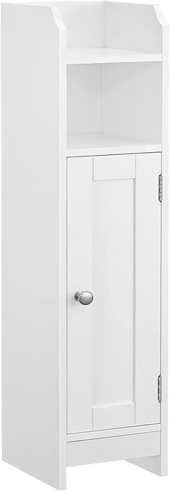 Toilettenschrank, Badezimmerschrank, Badschrank, schmales Badregal, verstellbare Ablagen, platzsparend, einfache Montage, weiß