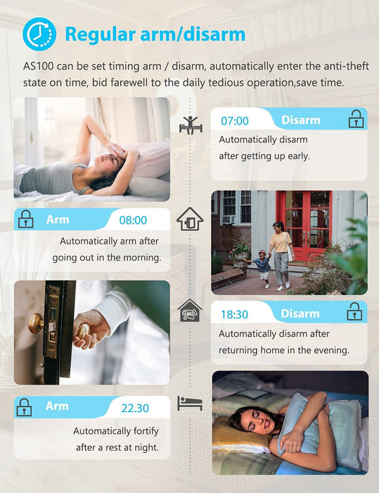 Alarmanlage Haus, Komplette Alarmanlage mit 1 Sirene, 6 Tür Fenster Sensoren, 2 Fernbedienungen und 1 Türklingel - Echtzeit App Push, WiFi funktioniert mit Alexa