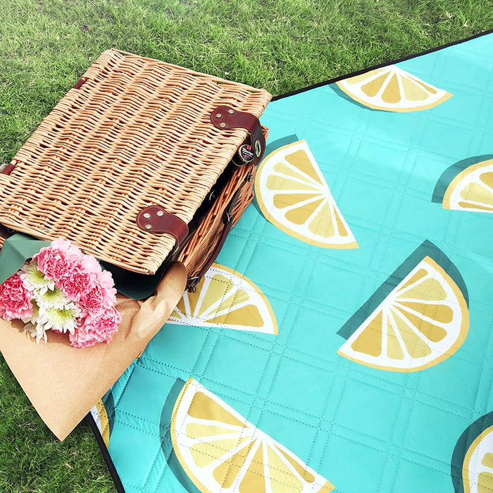 Picknickdecke, 200 x 200 cm große Stranddecke, Campingdecke, wasserdichte Unterseite, maschinenwaschbar, faltbar, für Garten, Park, Strand, Camping