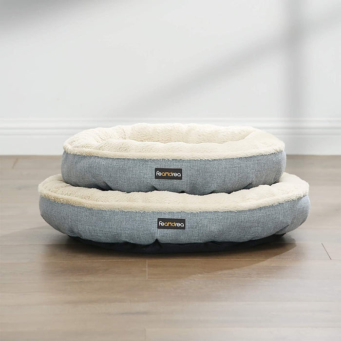 Hundebett, Hundekorb, Katzenbett, Donut, rund, Ø 55 cm, grau