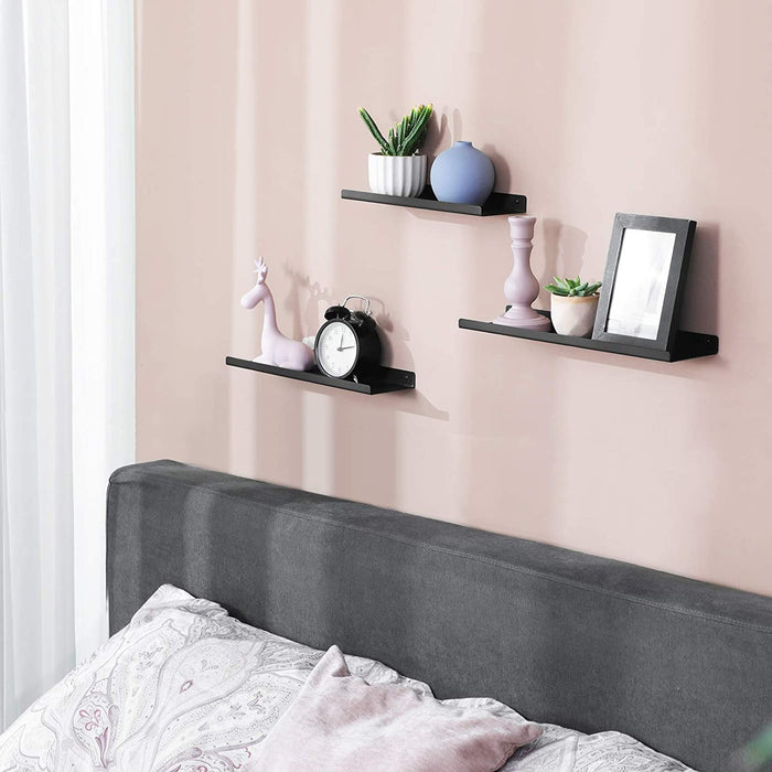 Wandregale aus Metall, 3er Set, Schweberegale, Industrie-Design, Wandboards, für Dekos, Bilderrahmen, mit 6 Schrauben zur Befestigung der Regale