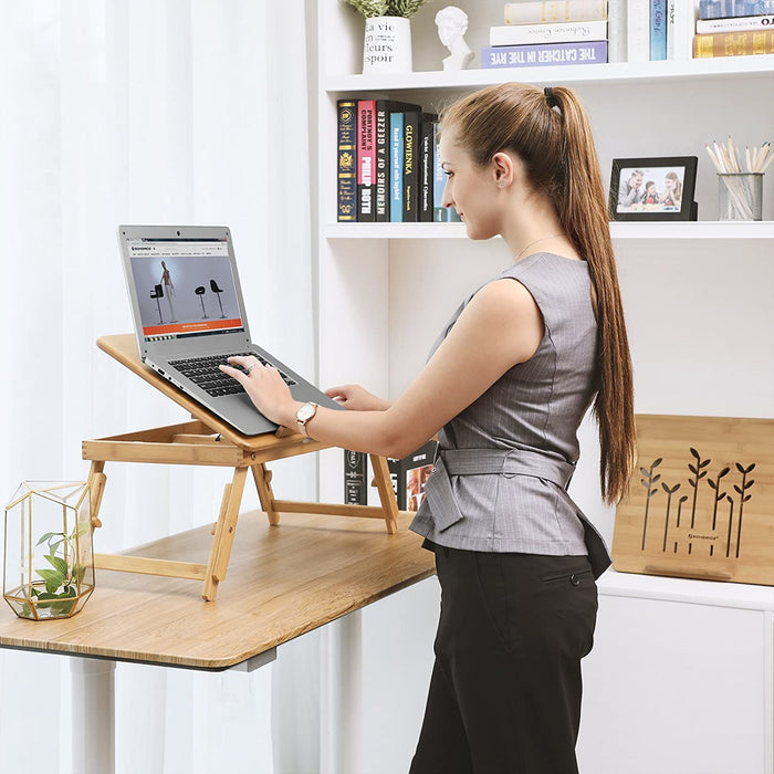 Laptoptisch Notebooktisch Betttisch Lapdesks für Lesen oder Frühstücks und Zeichentisch Laptops höhenverstellbar Faltbare 55 x 35 x 29 cm