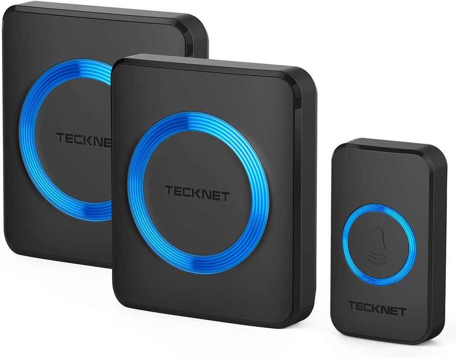 Funk Türklingel, Kabellose Türklingel, Wireless Türglocken, 300m Reichweite, 52 Klingeltöne, Plug In für Die Steckdose, Klingel und Klingelknopf