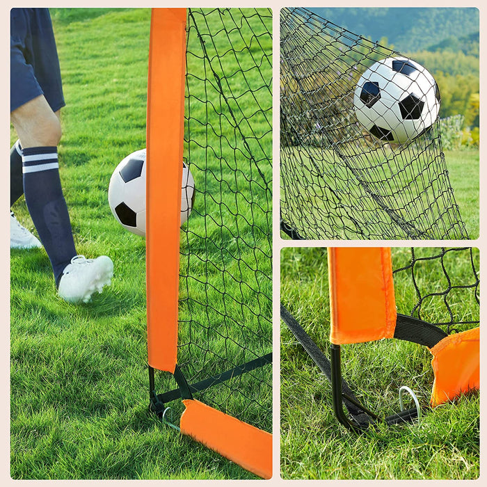 Fußballtor für Kinder, 2er Set, tragbar und faltbar, Garten, Park, Strand, Haltestangen aus Glasfaserstäben