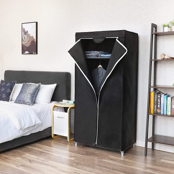 Stoffschrank, Kleiderschrank, Faltschrank mit Kleiderstange, Kleiderständer, Aufbewahrung für Taschen, Spielzeug, Schuhe, Schlafzimmer, Ankleidezimmer
