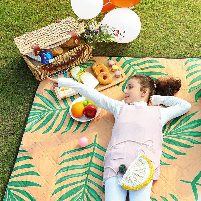 Picknickdecke, 200 x 150 cm große Stranddecke, Campingdecke, wasserdichte Unterseite, maschinenwaschbar, faltbar, für Garten, Park, Strand, Camping