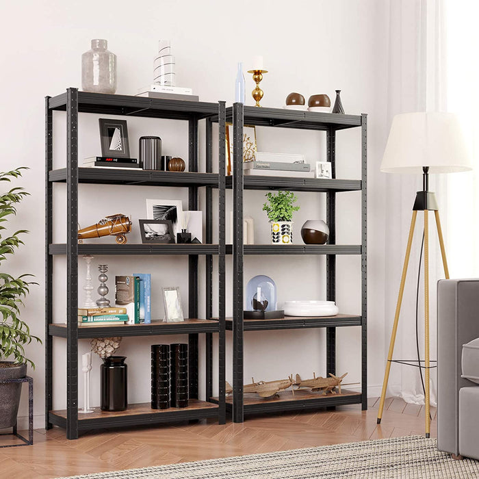 Standregale, 2er Set, Bücherregale, Lagerregale, 5 Ablagen, Küchenregale, Regale, 150 x 75 x 30 cm, bis 400 kg belastbar, verstellbare Ablagen