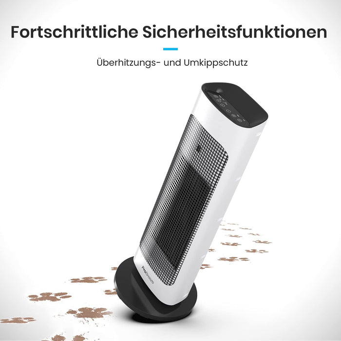 Keramik Heizlüfter und 7 Heizstufen - Heizstrahler elektrisch 2000W mit Überhitzungsschutz und 24h Timer - energiesparender ECO Modus, 80° Oszillation
