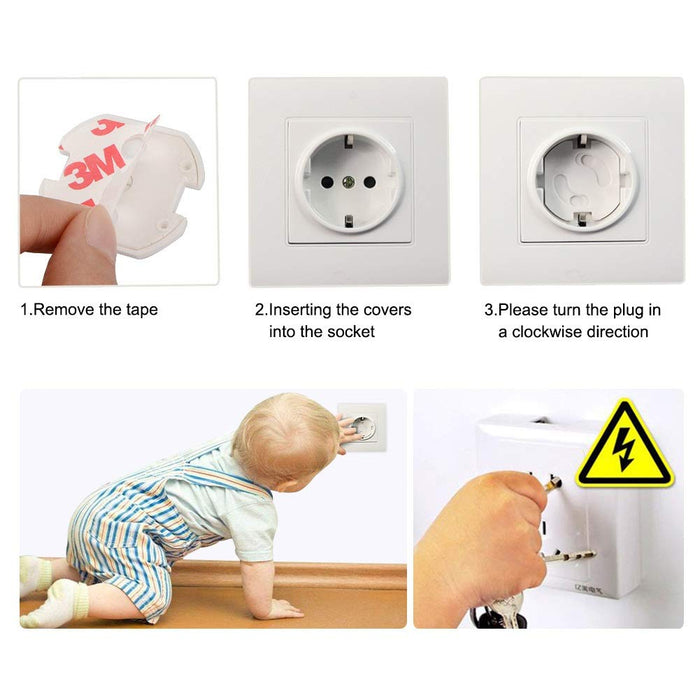 Kinder Sicherheitssets,Kindersicherung-14 x Eckenschutz,16 x Kindersicherung für Steckdose,10 x Schloss für Schränke und Schubladen Kühlschrank