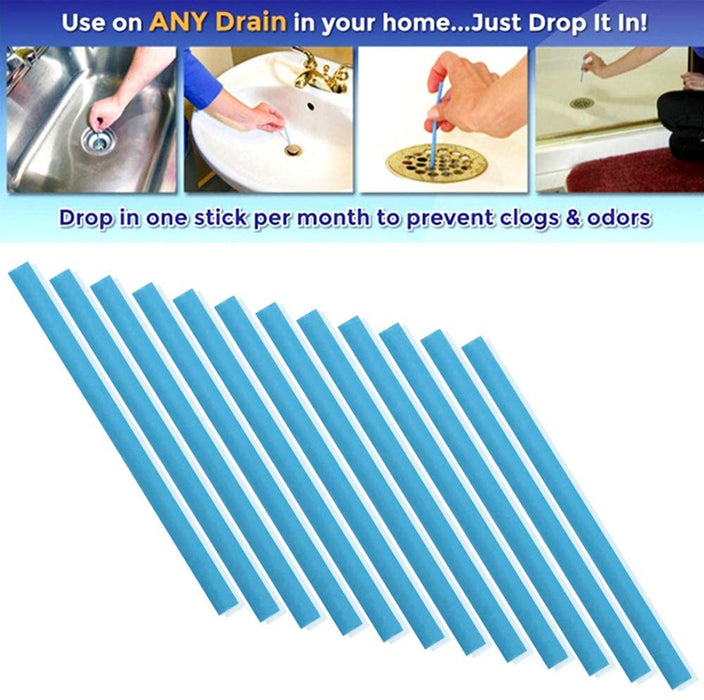 72 Stück Drain Cleaner Sticks - Stoppe stinkende & verstopfte Abflüsse | Enzymreiniger für verstopfte Rohre in Bad, Dusche und Küche