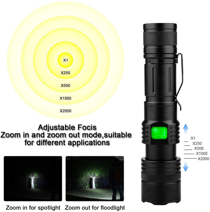 G700 LED Taschenlampe, Super Helle 3000 Lumen CREE Taschenlampen, Wiederaufladbare Taktische Taschenlampe mit Zoom für Camping Wandern und Notfälle