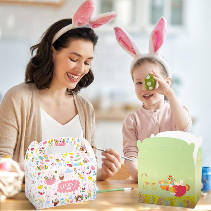 Geschenkboxen zu Ostern,12pcs DIY Osternest, Osterboxen zum Befüllen, Ostergeschenke für Kinder, Basteln für Kinder zu Ostern