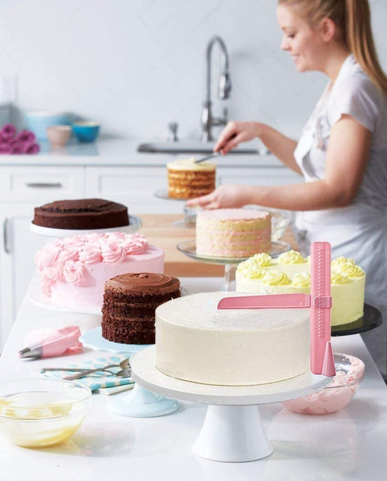 Fondant Deko, 2er Pack Einstellbare DIY Modellierwerkzeug Fondant Kuchenschaber zum Auftragen von Zuckerguss auf Kuchen