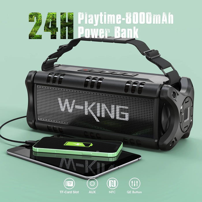 50W Bluetooth Lautsprecher, Super Laut Outdoor Lautsprecher Wasserdicht IPX6, Druckvoller Bass Kabelloser Lautsprecher Bluetooth 5.0 mit Powerbank