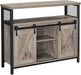 Sideboard, Küchenschrank, Aufbewahrungsschrank, mit 2 Schiebetüren, verstellbare Ablage, industriell, für Wohnzimmer, Greige-schwarz