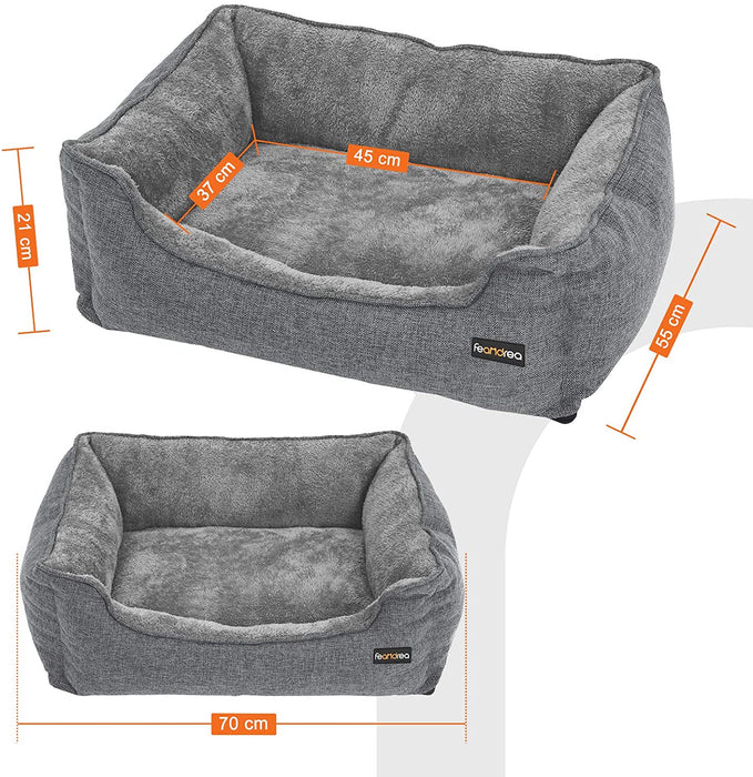 Hundebett, Hundesofa, Bezug abnehmbar, maschinenwaschbar, grau