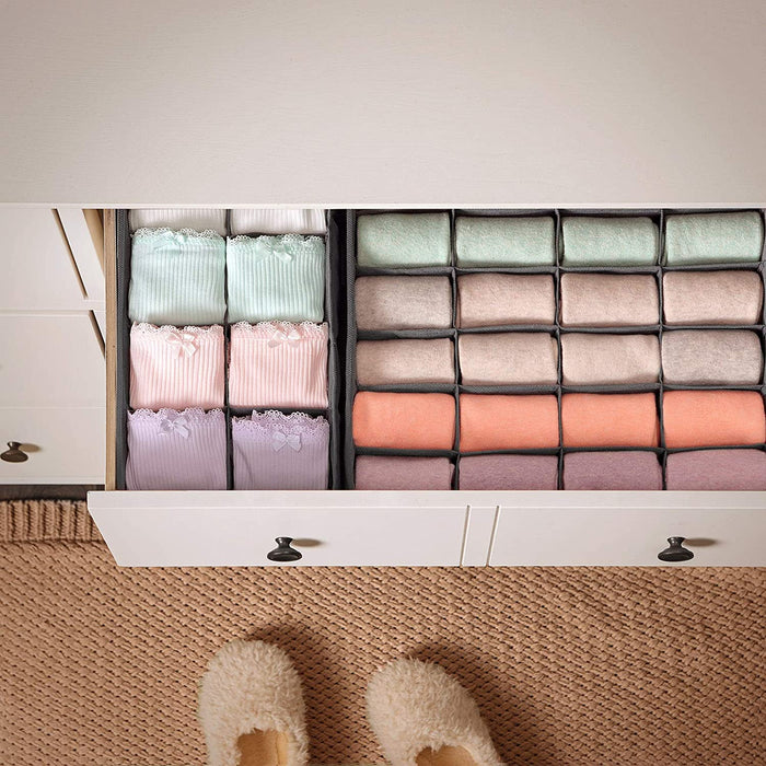 Aufbewahrungsboxen für Unterwäsche 8er Set, Schubladen-Organizer, Ordnungssystem für Kleiderschrank, für BHS, Unterwäsche, Socken, Krawatten