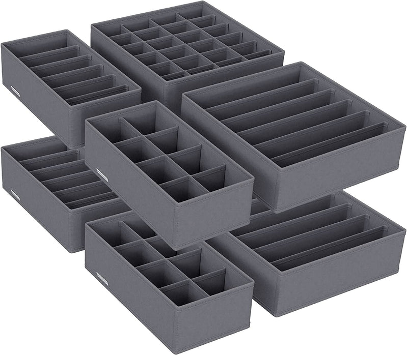 Aufbewahrungsboxen für Unterwäsche 8er Set, Schubladen-Organizer, Ordnungssystem für Kleiderschrank, für BHS, Unterwäsche, Socken, Krawatten