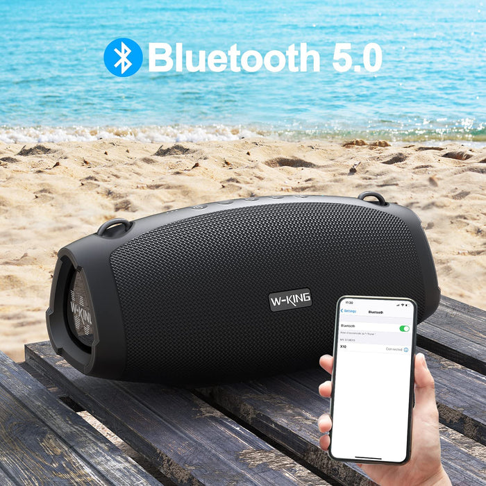 70W Bluetooth-Lautsprecher mit Super-Bass, Bluetooth 5.0, 13200-mAh-Akku, IPX6 wasserdicht, TF-Karte, lautes kristallklares Audio, Mikrofon