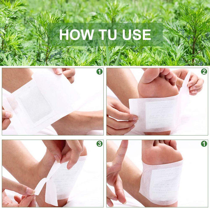 Detox Fußpflaster Vitalpflaster Fusspflaster Wormwood Foot Patch Fördern die Durchblutung, Lindern Schmerzen und Verbessern den Schlaf