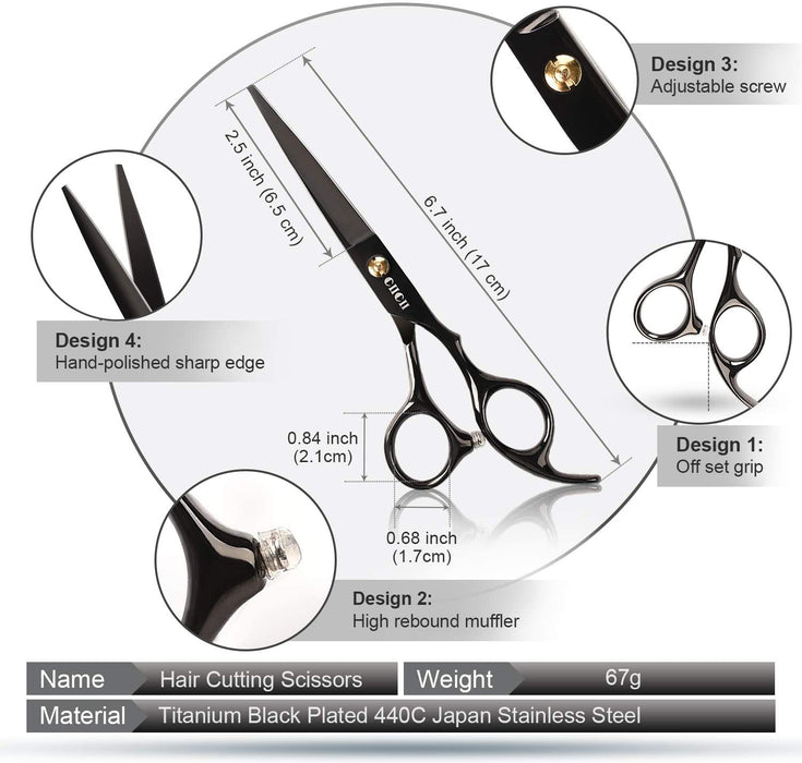 Haarschneideschere, CIICII Professionelle Haarschere Set (Friseurschere & Effilierschere) Haar Bart Trimmen Pflege Haustiere Familie Friseursalon
