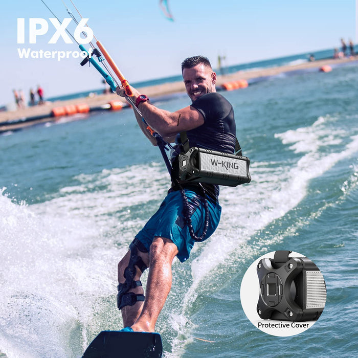 50W(70W Gipfel) Bluetooth Lautsprecher IPX6 Wasserdicht, 24 Stunden Laufzeit, 8000mAh Power Bank, 30 Meter Reichweite, Tragbare Bluetooth Speaker