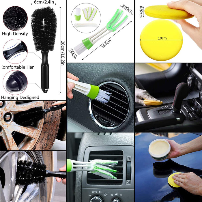 Auto Reinigung Pinsel Set, 14 Pcs Auto Detail Reinigungsbürsten Set Detailing Autobürste für die Detailreinigung des on Autos Innenraums, Außen, Motor