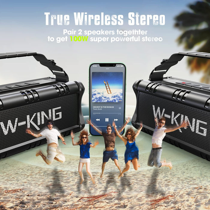 50W Bluetooth Lautsprecher, Super Laut Outdoor Lautsprecher Wasserdicht IPX6, Druckvoller Bass Kabelloser Lautsprecher Bluetooth 5.0 mit Powerbank