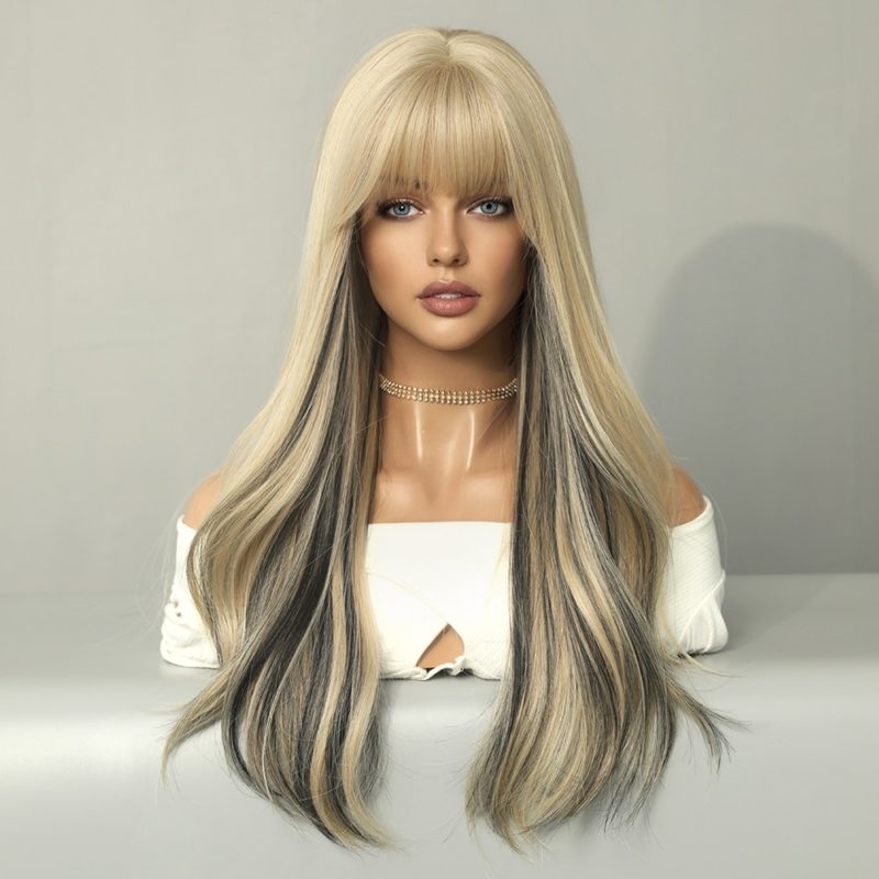 perruque blonde platine