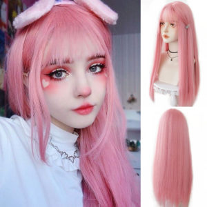 perruque rose déguisement