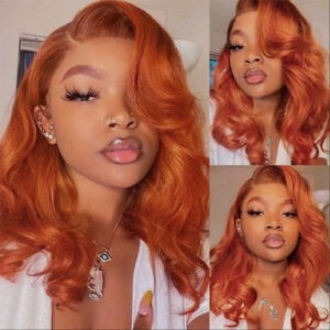 perruque orange gingembre